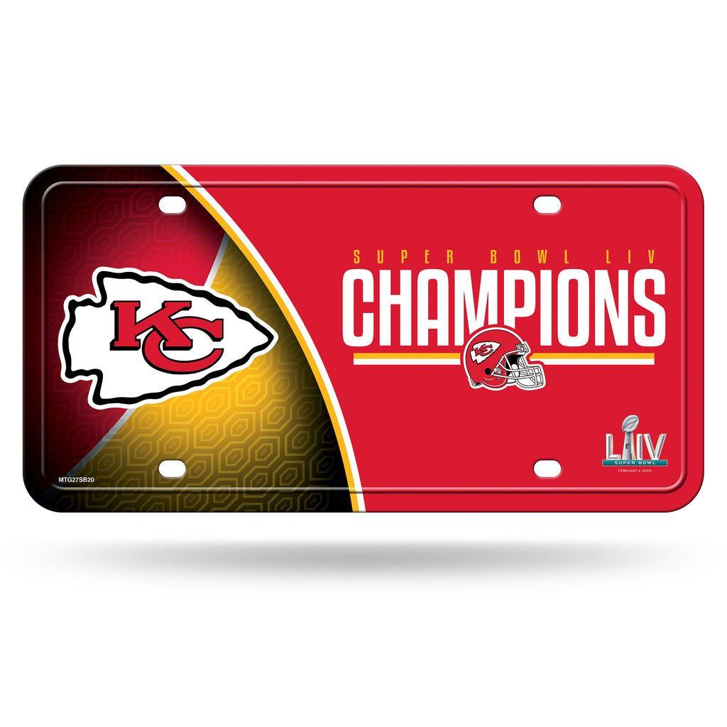 Kansas City Chiefs Super Bowl LIV Champion Metal Logo License Plate