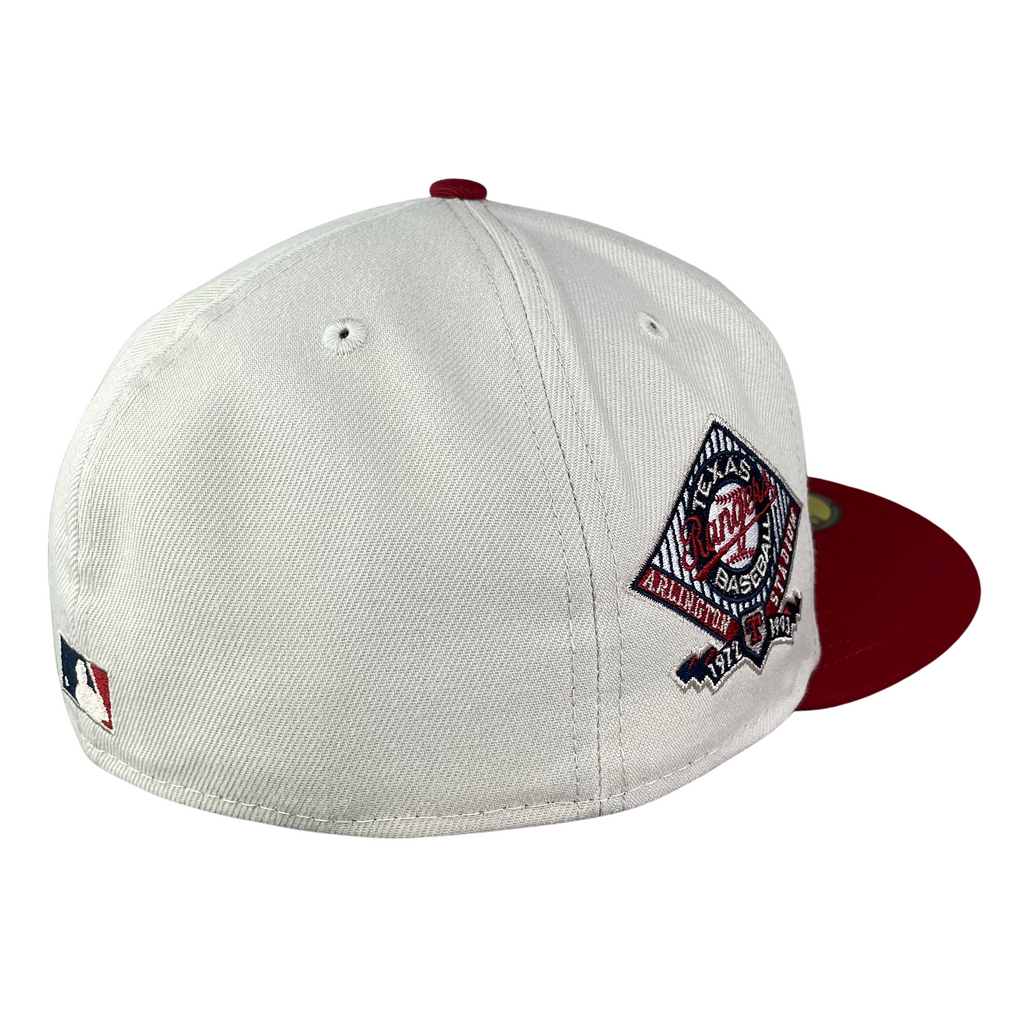 Texas Rangers Chrome with Sky UV Arlington Stadium Sidepatch 5950 Fitted Hat  – Fan Treasures