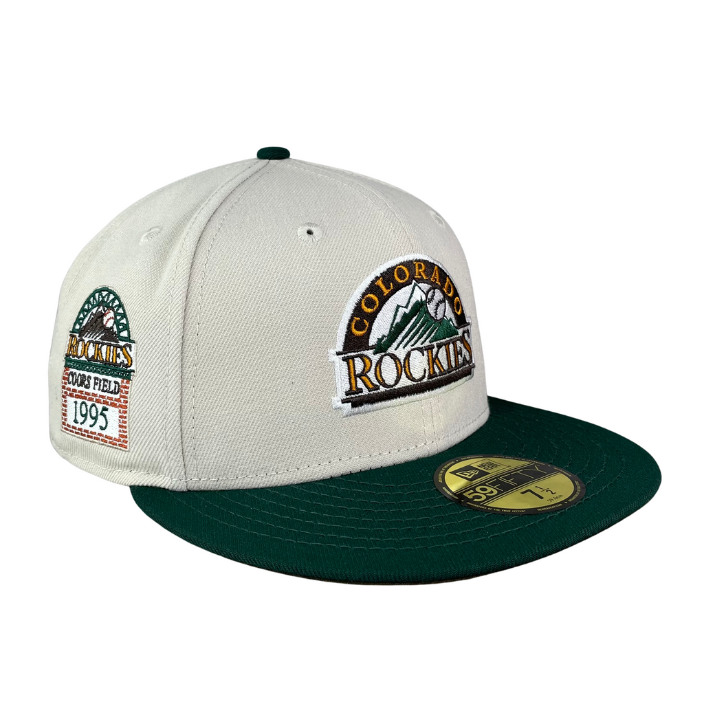 New Era 59FIFTY Colorado Rockies Fitted Hat Dark Green White