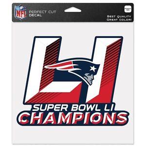 2017 Super Bowl LI Champion New England Patriots 8"x8" Die Cut Decal