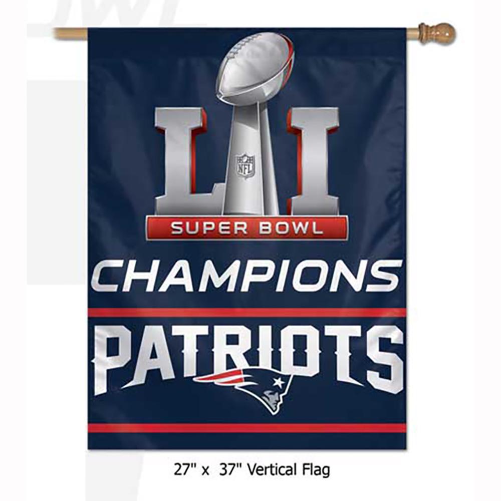 2017 Super Bowl LI Champion New England Patriots 27"x37" Vertical House Flag