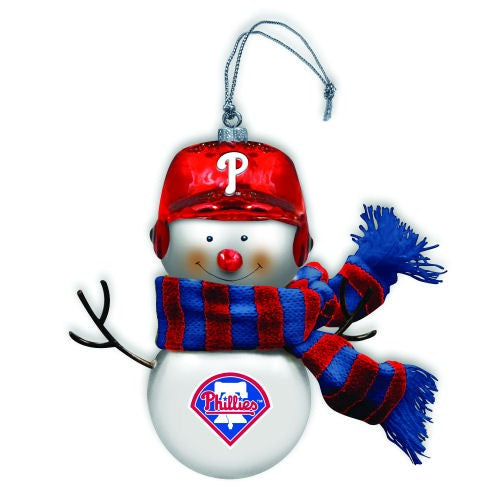 Philadelphia Phillies Snwmn Blwn Glss Ornament