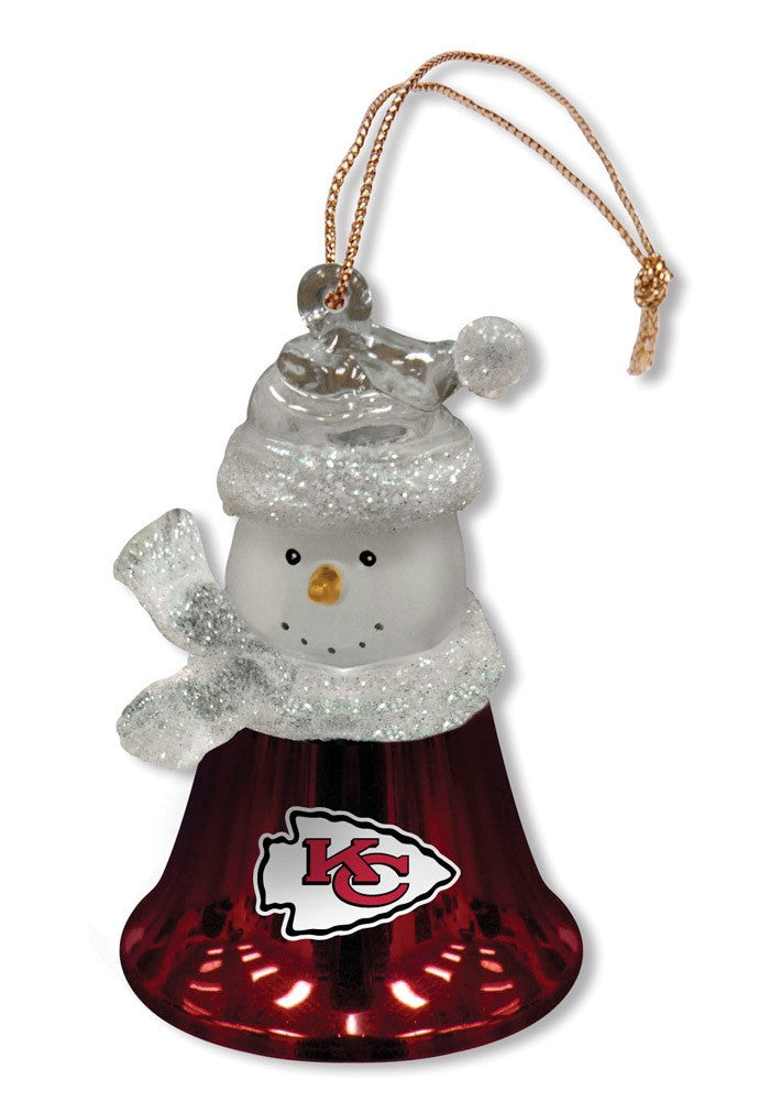 Kansas City Chiefs Snowman Bell Ornament