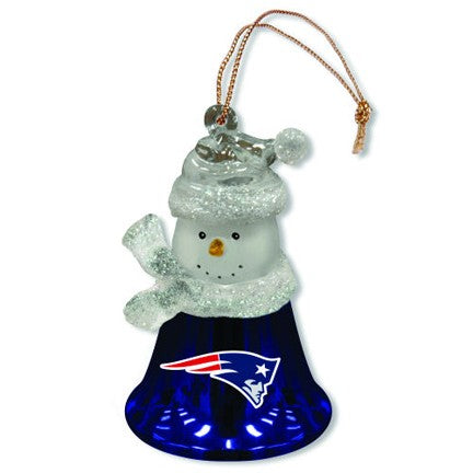 New England Patriots Snowman Bell Ornament
