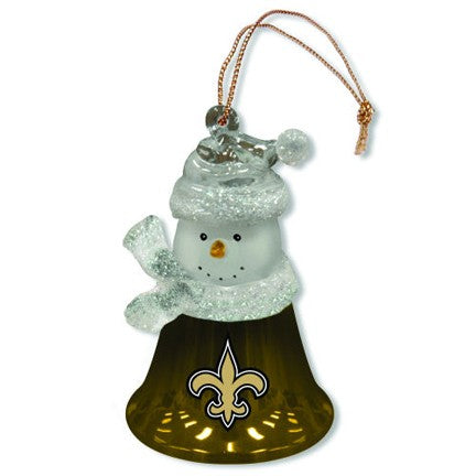 New Orleans Saints Snowman Bell Ornament