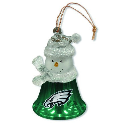 Philadelphia Eagles Snowman Bell Ornament