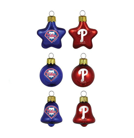 Philadelphia Phillies 6 Piece Glass Ornament Set