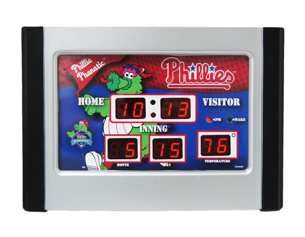 Philadelphia Phillies Phillie Phanatic 6.5" x 9" Scoreboard Alarm Clock