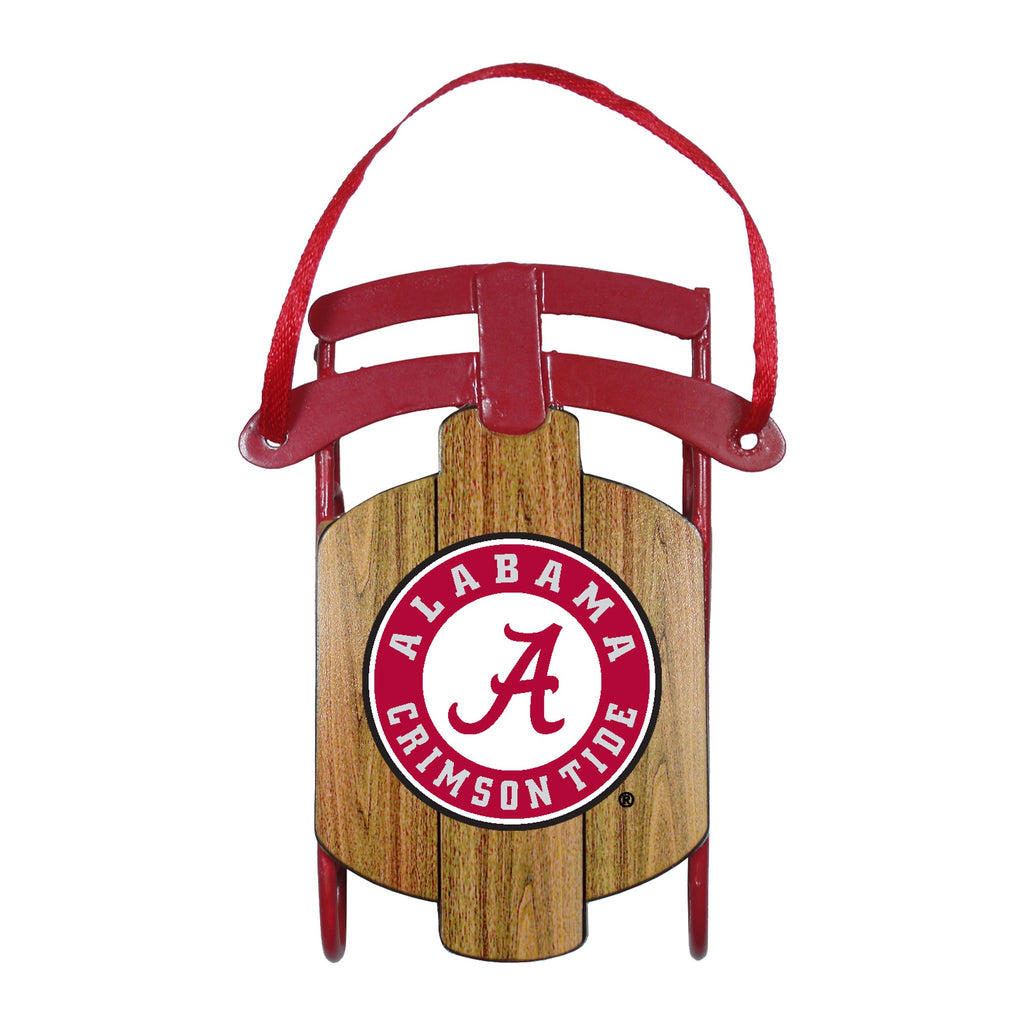 Alabama Crimson Tide Metal Sled Ornament