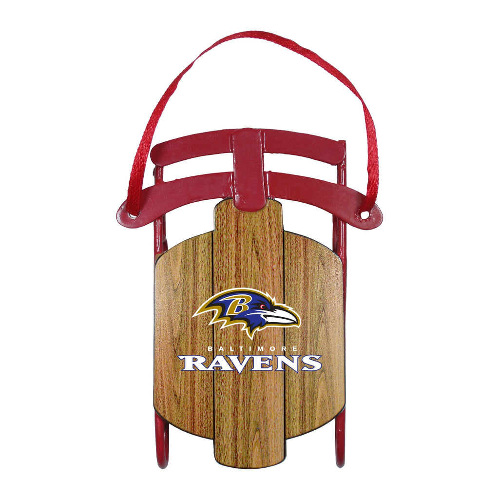 Baltimore Ravens Metal Sled Ornament