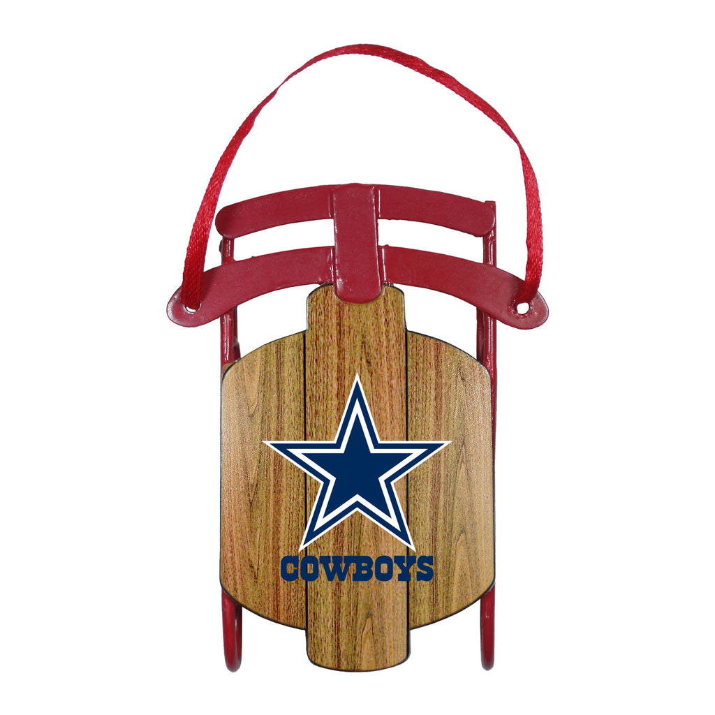 Dallas Cowboys Metal Sled Ornament