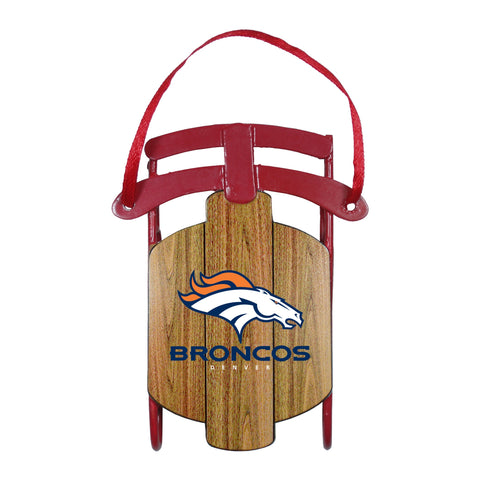 Denver Broncos Metal Sled Ornament