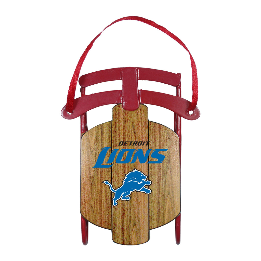 Detroit Lions Metal Sled Ornament