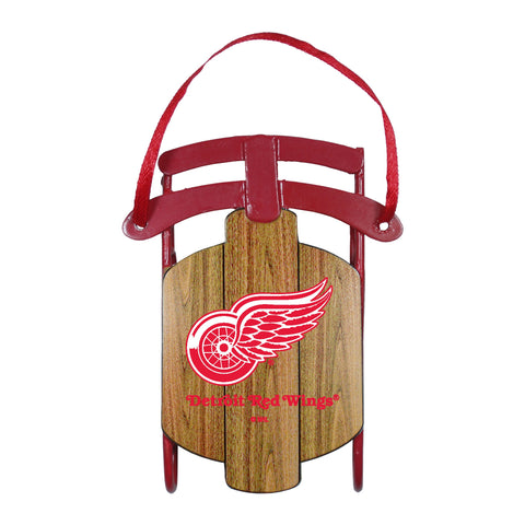 Detroit Red Wings Metal Sled Ornament
