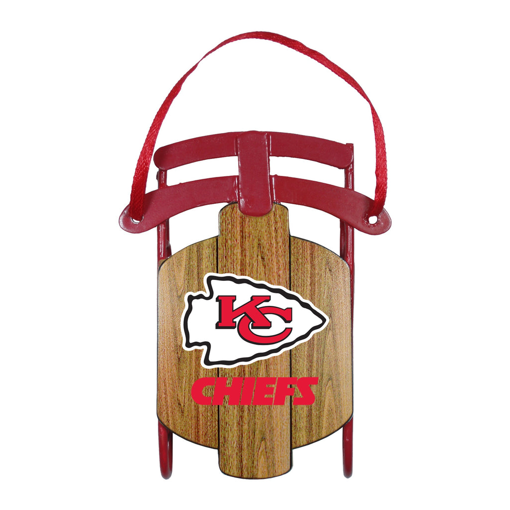 Kansas City Chiefs Metal Sled Ornament