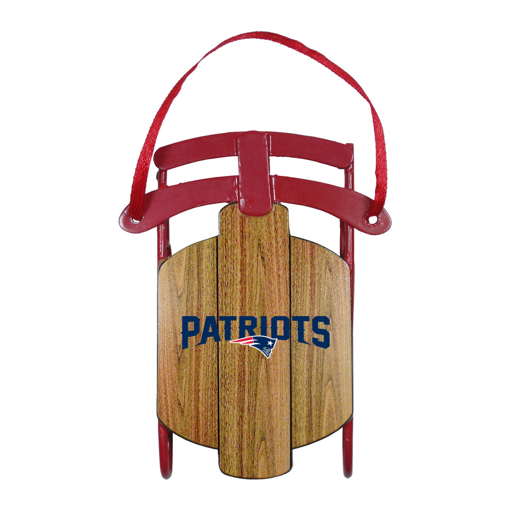 New England Patriots Metal Sled Ornament