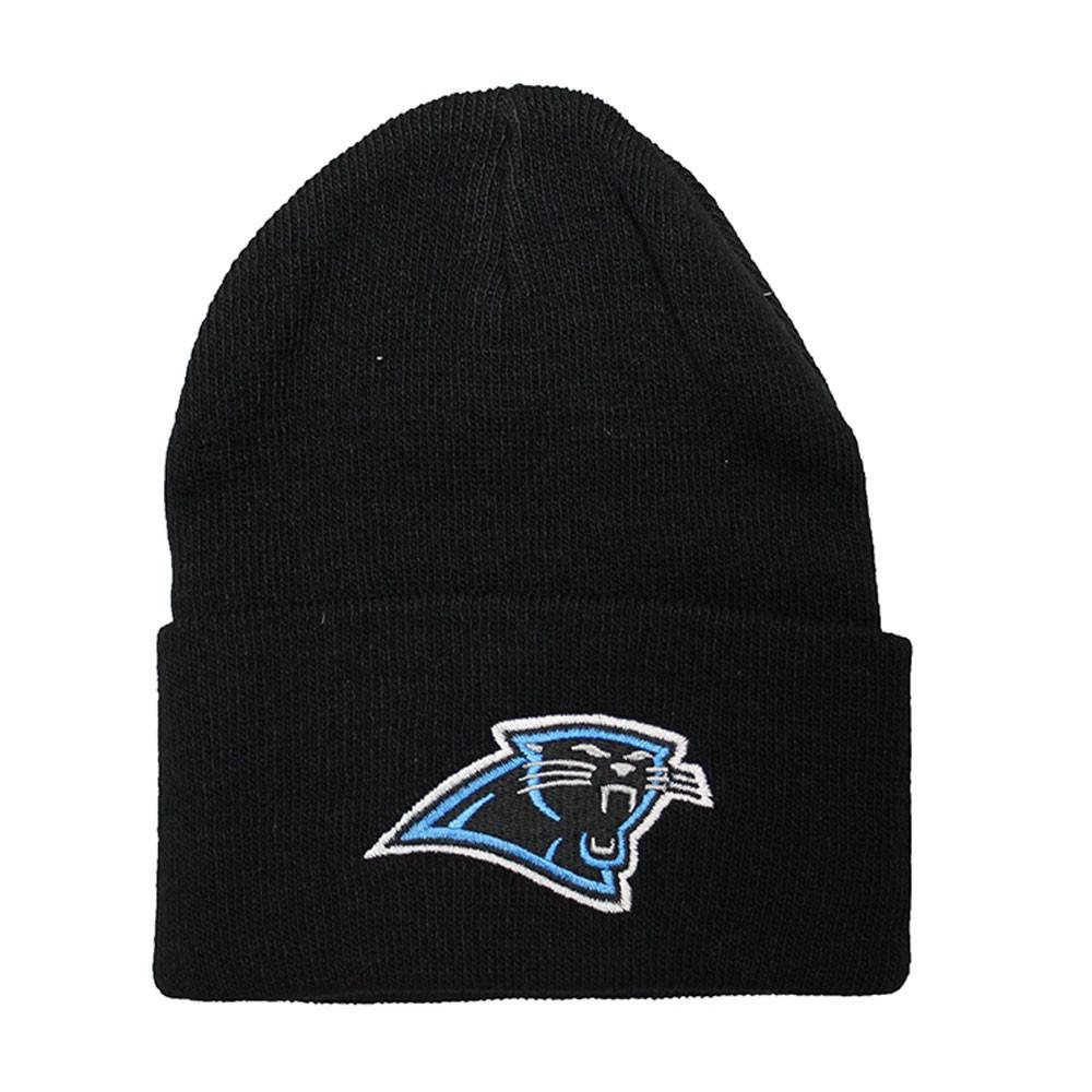 Carolina Panthers Black Cuffless Knit Beanie