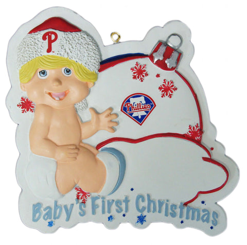 Philadelphia Phillies Baby Boy's 1st Christmas Ornament