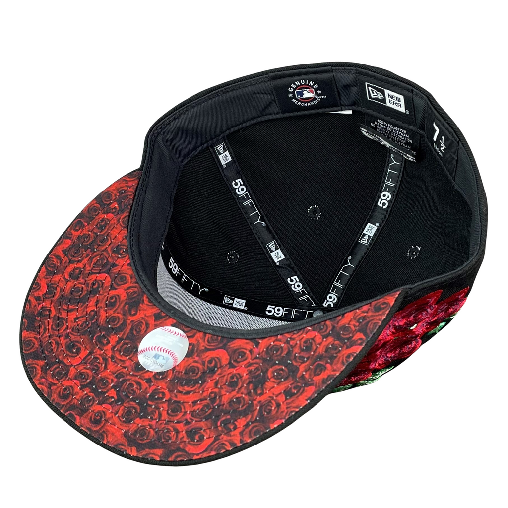 59FIFTY New York Yankees Black/Red with Rose Print UV Rose Patch