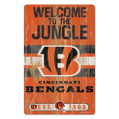 Cincinnati Bengals 11" x 17" Slogan Wood Sign