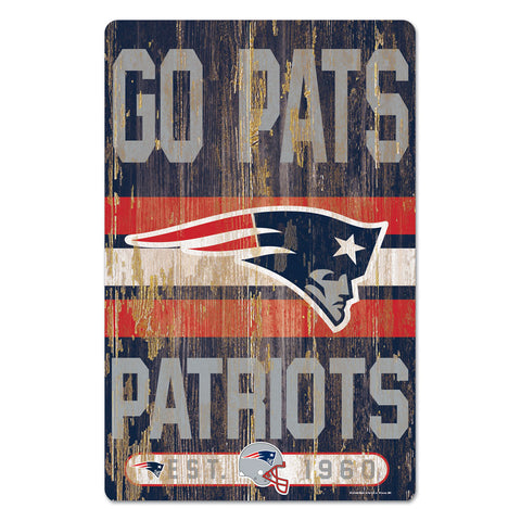 New England Patriots 11" x 17" Slogan Wood Sign