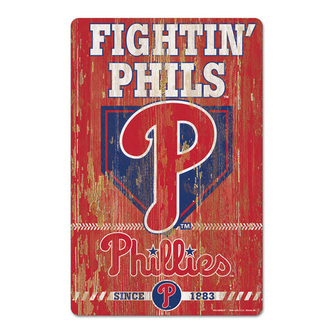 Philadelphia Phillies 11" x 17" Slogan Wood Sign