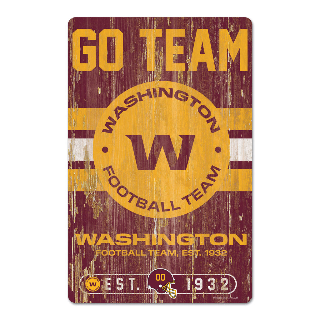 Washington Football Team 11" x 17" Slogan Wood Sign