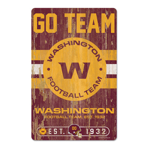 Washington Football Team 11" x 17" Slogan Wood Sign