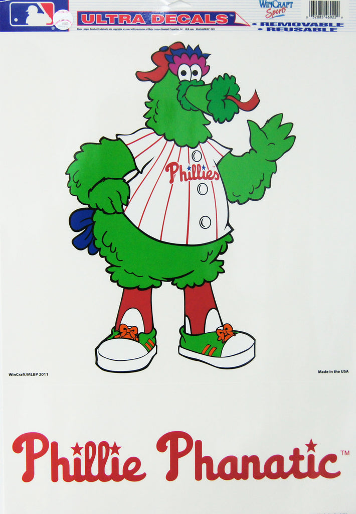 11"x17"  Ultra Decal Phillie Phanatic Philadelphia Phillies