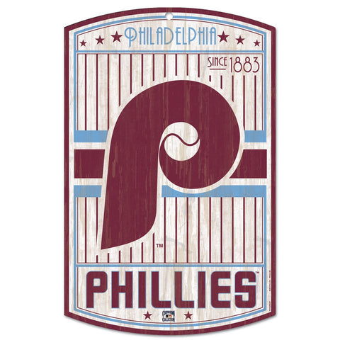 Philadelphia Phillies 11" x 17" Retro Wooden Sign