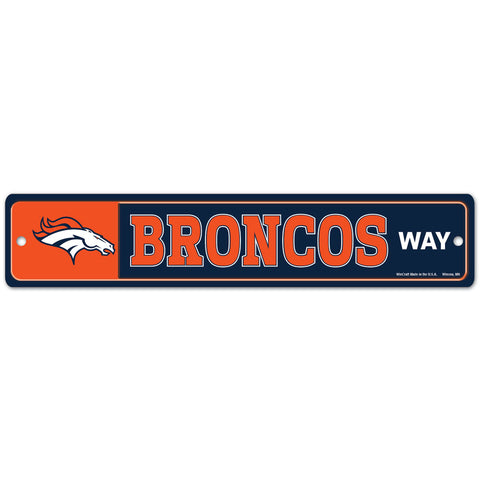 Denver Broncos 4" x 19" Street Sign