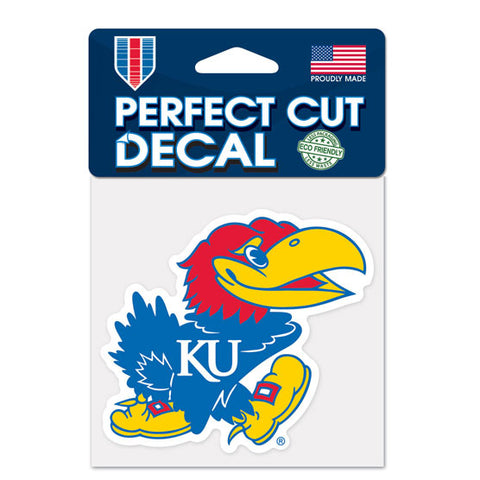 Kansas Jayhawks 4"x4" DieCut Decal Logo