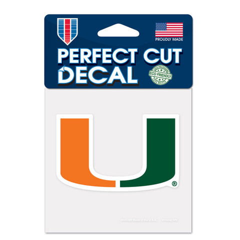 Miami Hurricanes 4" x 4" DieCut Decal Logo