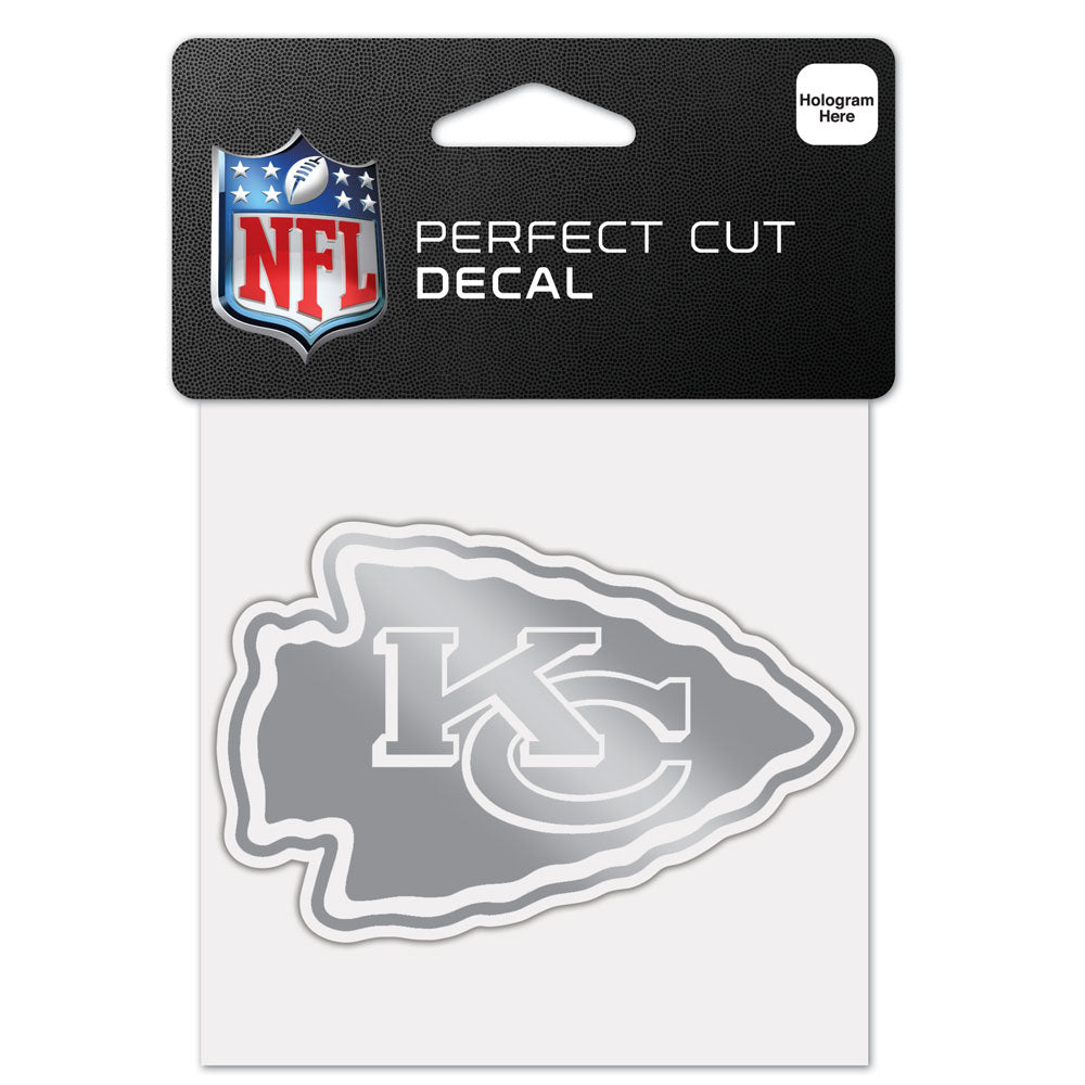 Kansas City Chiefs 4" x 4" Silver Logo DieCut Decal