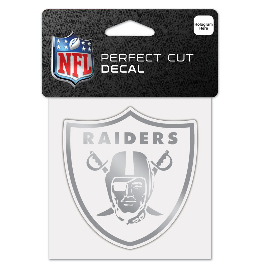 Las Vegas Raiders 4" x 4" Silver Logo DieCut Decal