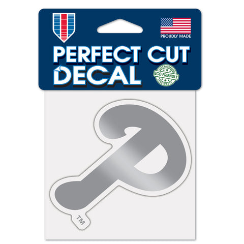 Philadelphia Phillies 4" x 4" Silver Logo DieCut Decal