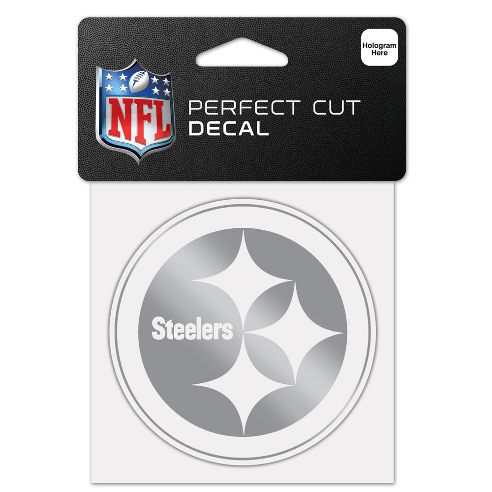 Pittsburgh Steelers 4" x 4" Silver Logo DieCut Decal