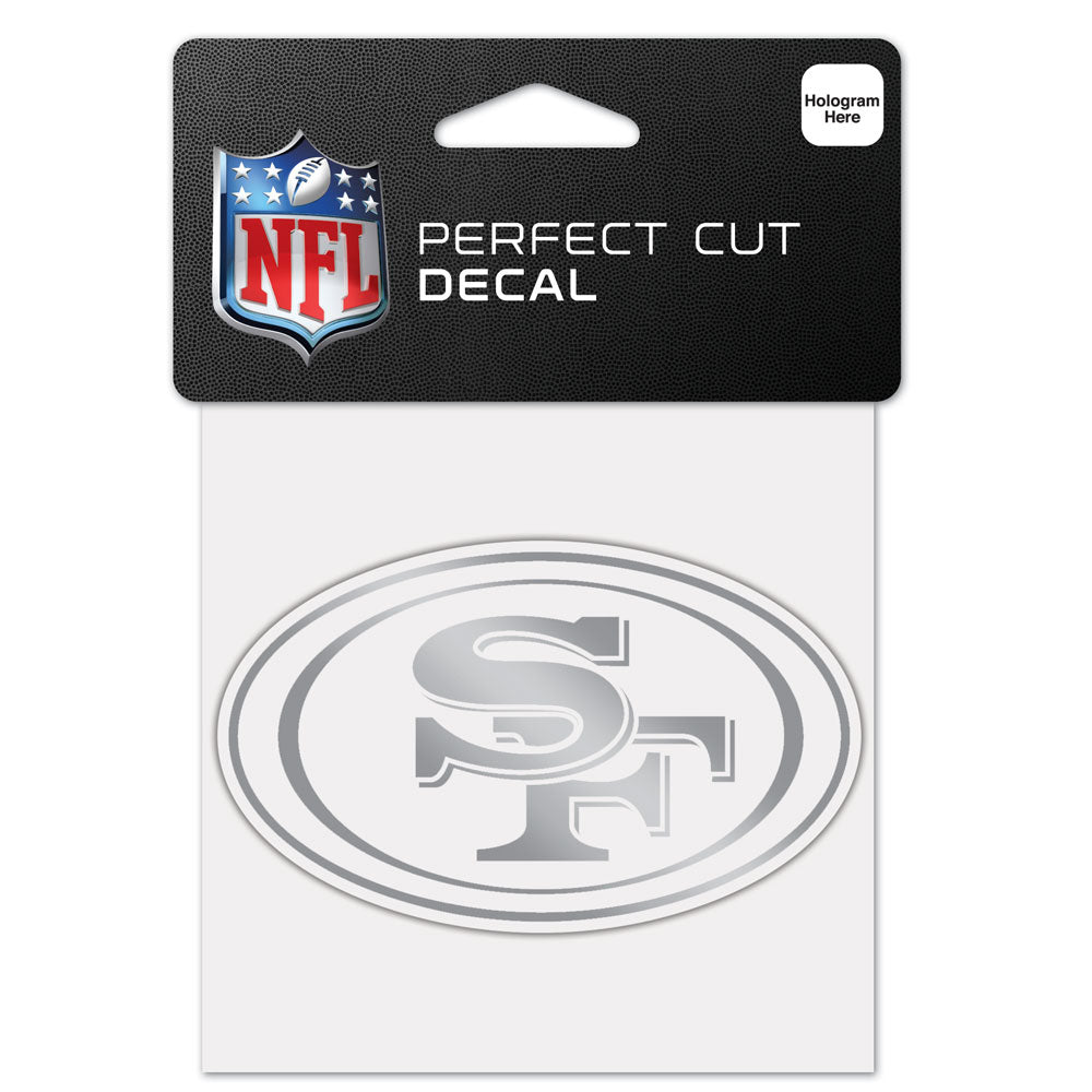 San Francisco 49ers 4" x 4" Silver Logo DieCut Decal
