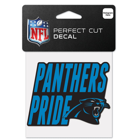 Carolina Panthers 4" x 4" Slogan Logo DieCut Decal