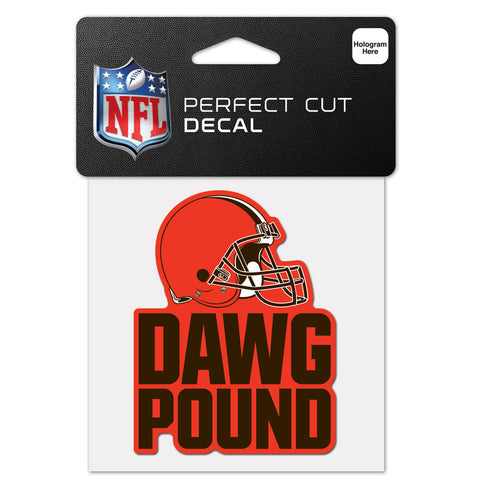 Cleveland Browns 4" x 4" Slogan Logo DieCut Decal