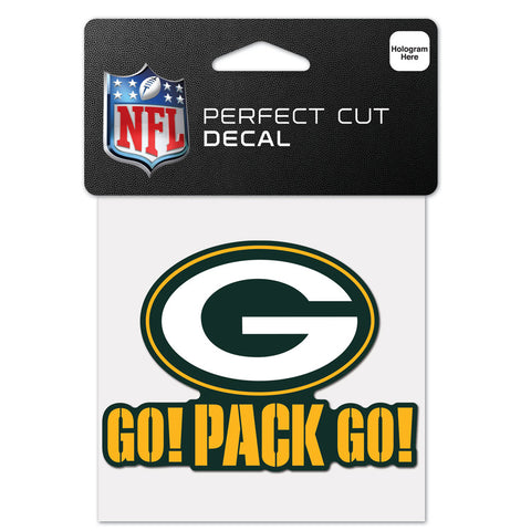 Green Bay Packers 4" x 4" Slogan Logo DieCut Decal