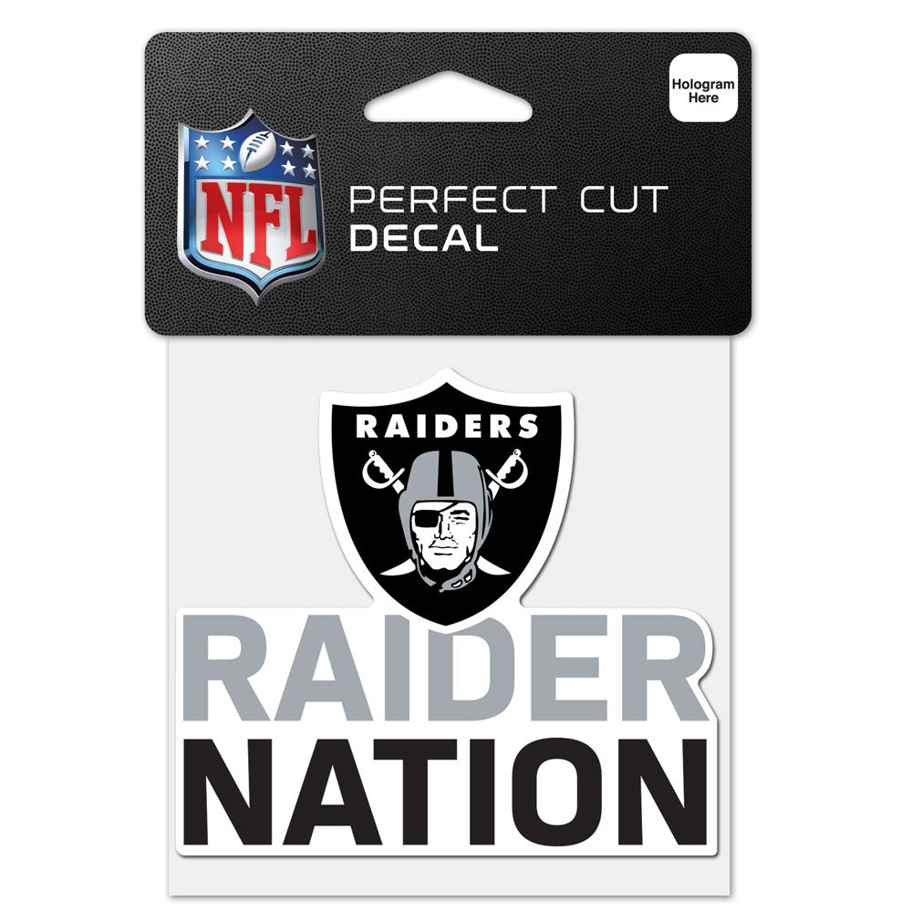Las Vegas Raiders 4" x 4" Slogan Logo DieCut Decal