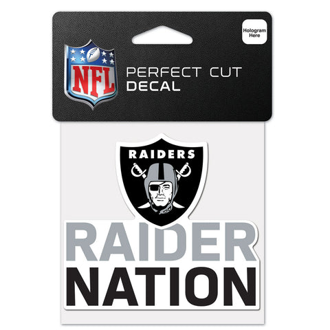 Las Vegas Raiders 4" x 4" Slogan Logo DieCut Decal