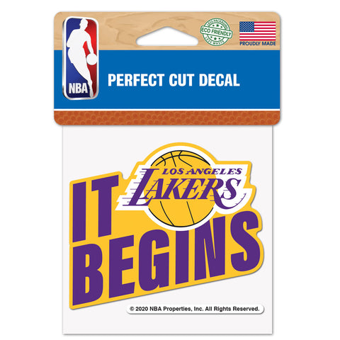 Los Angeles Lakers 4" x 4" Slogan Logo DieCut Decal