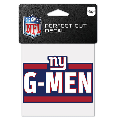 New York Giants 4" x 4" Slogan Logo DieCut Decal