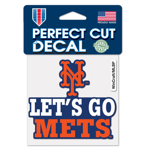 New York Mets 4" x 4" Slogan Logo DieCut Decal