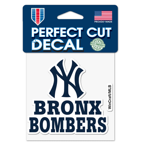 New York Yankees 4" x 4" Slogan Logo DieCut Decal