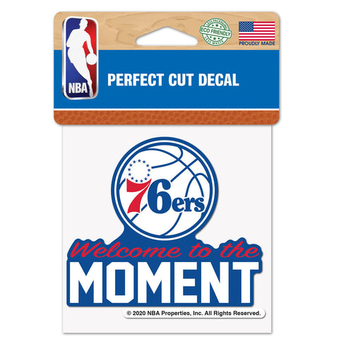 Philadelphia 76ers 4" x 4" Slogan Logo DieCut Decal