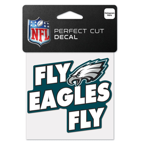 Philadelphia Eagles 4" x 4" Slogan Logo DieCut Decal