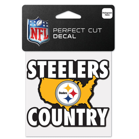 Pittsburgh Steelers 4" x 4" Slogan Logo DieCut Decal